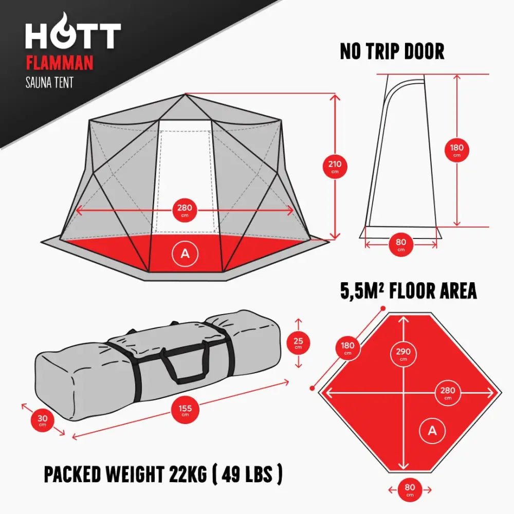 Bastutält Flamman ❘ Paket - Hott Sauna - Sauna tent - Bastutält