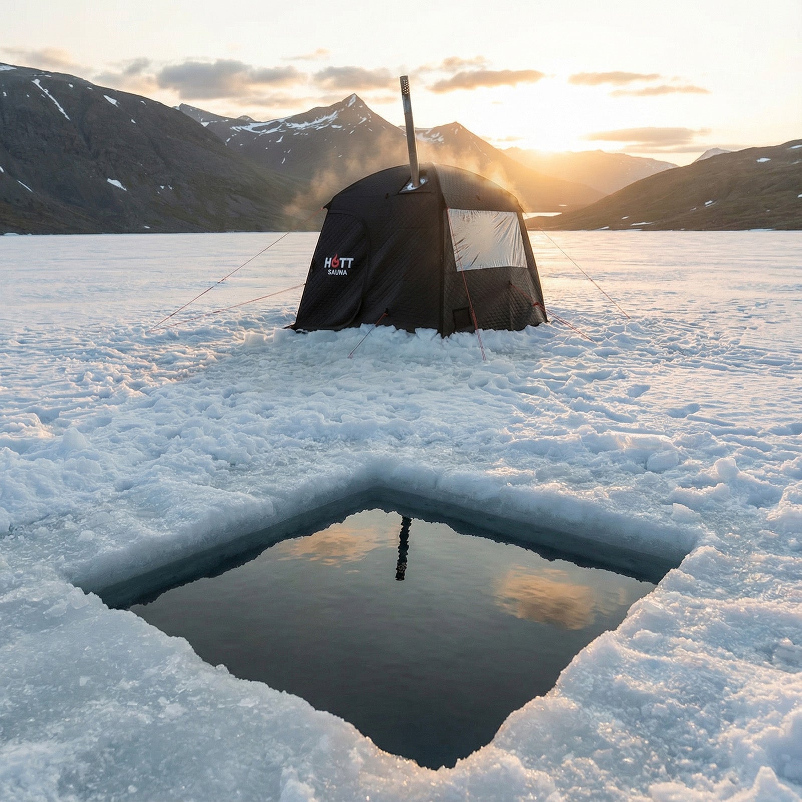 Ice saw with wooden handle