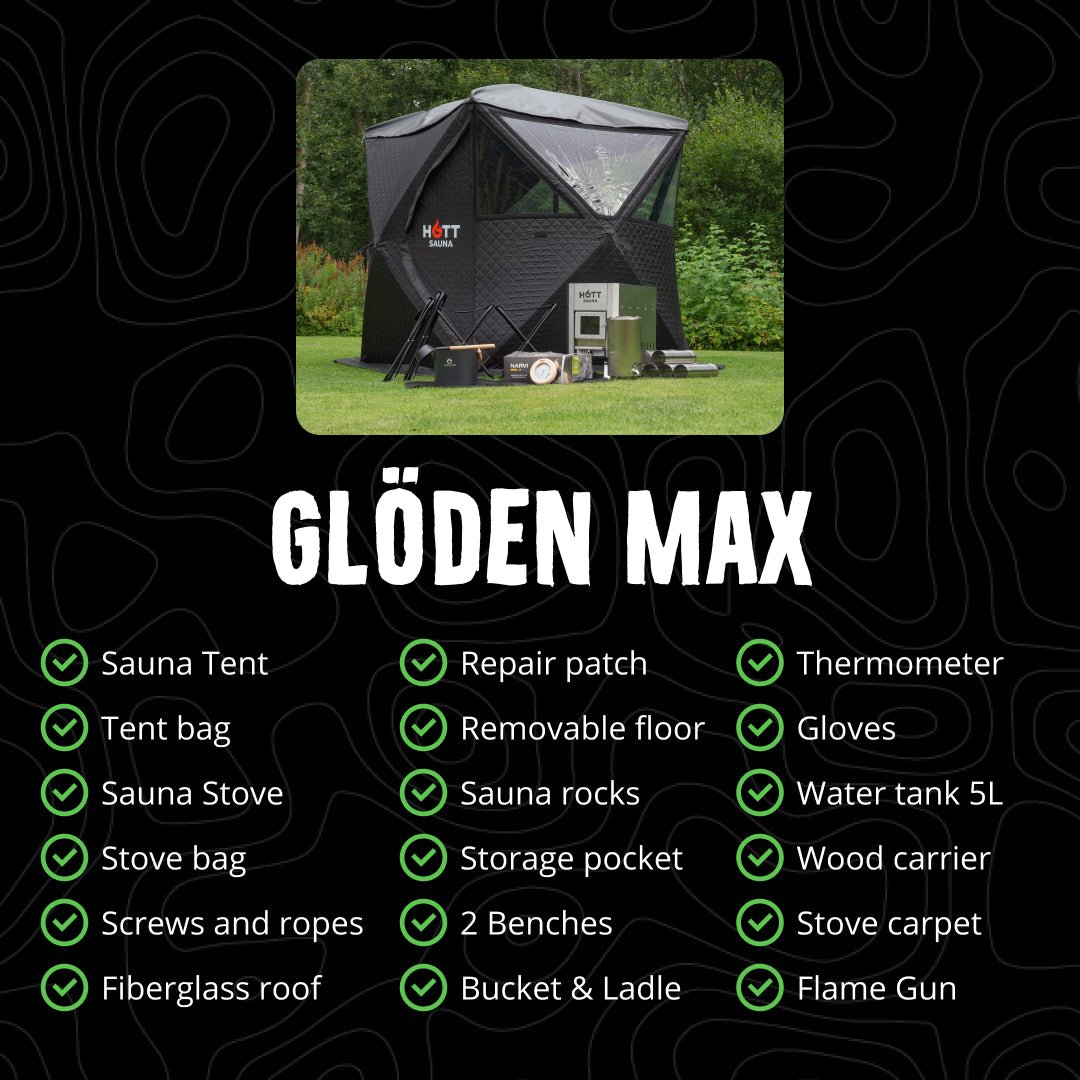 Bastutält Glöden ❘ MAX - Hott Sauna - Sauna tent - Bastutält