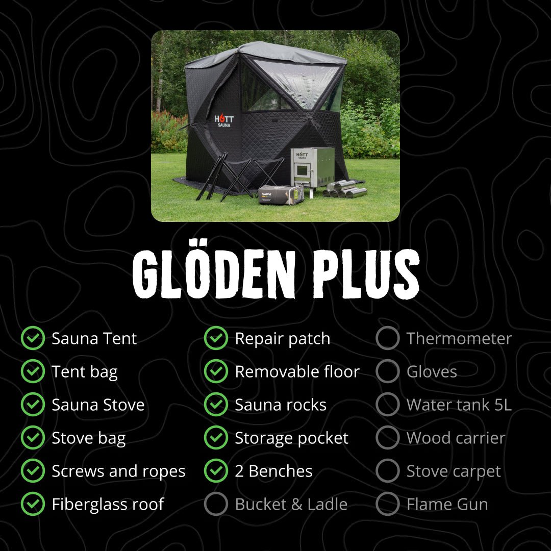 Bastutält Glöden ❘ PLUS - Hott Sauna - Sauna tent - Bastutält